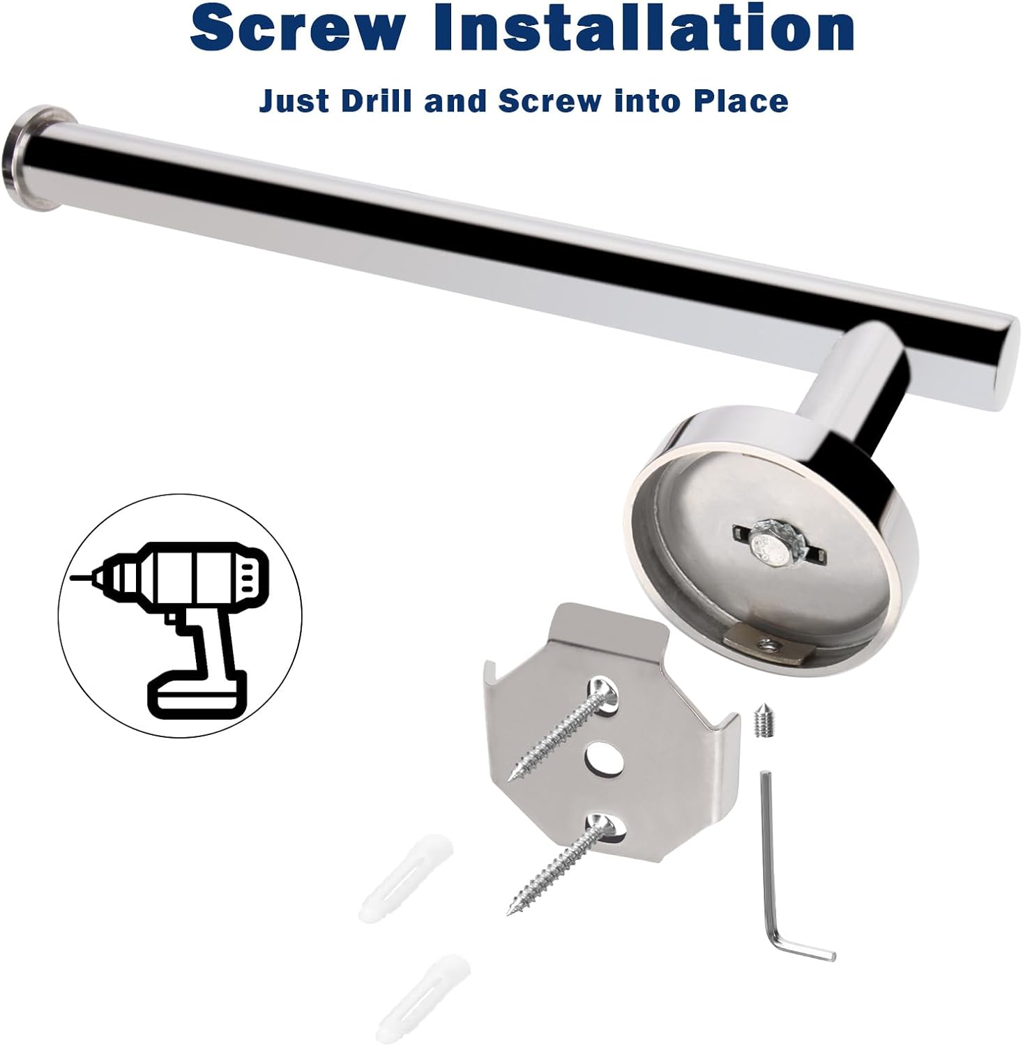 NearMoon Hand Towel Holder/Towel Ring, Thicken Stainless Steel Hand Towel Bar for Bathroom, Rustproof Wall Mounted Towel Rack, Contemporary Style Bath Accessories, 9 Inch (3 Pack, Chrome Finish)