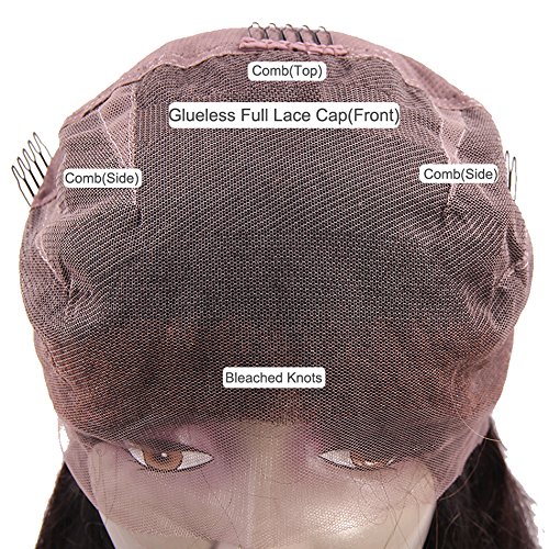 Loose Wave Brown Ombre Human Hair Lace Wigs Indian Remy Human Hair Wig Two Tone #1B/#4 (24inch, Full Lace Wig)