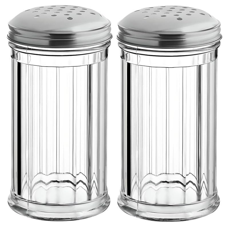 OCS Parts 12-Pack 5.75" Plastic Shakers with Perforated Lids | Grated Cheese, Oregano, Spice, Chili and Red Pepper Shakers for Home and Commercial Use
