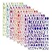 SIMUER Letter Stickers Adesivi Lettere Alfabeto Colorate Autoadesivi Stickers Glitter Adatte per Decorare Diario delle Vacanze/Album Fotografici/Scrapbooking/Decorazione Interni (8 Colori)