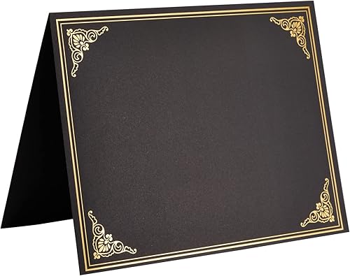 Miniatura 7 de Best Paper Greetings Paquete de 12 soportes para certificados, 8.5 x 11 pulgadas, negro con lámina dorada, soporte para diploma y marco de premios