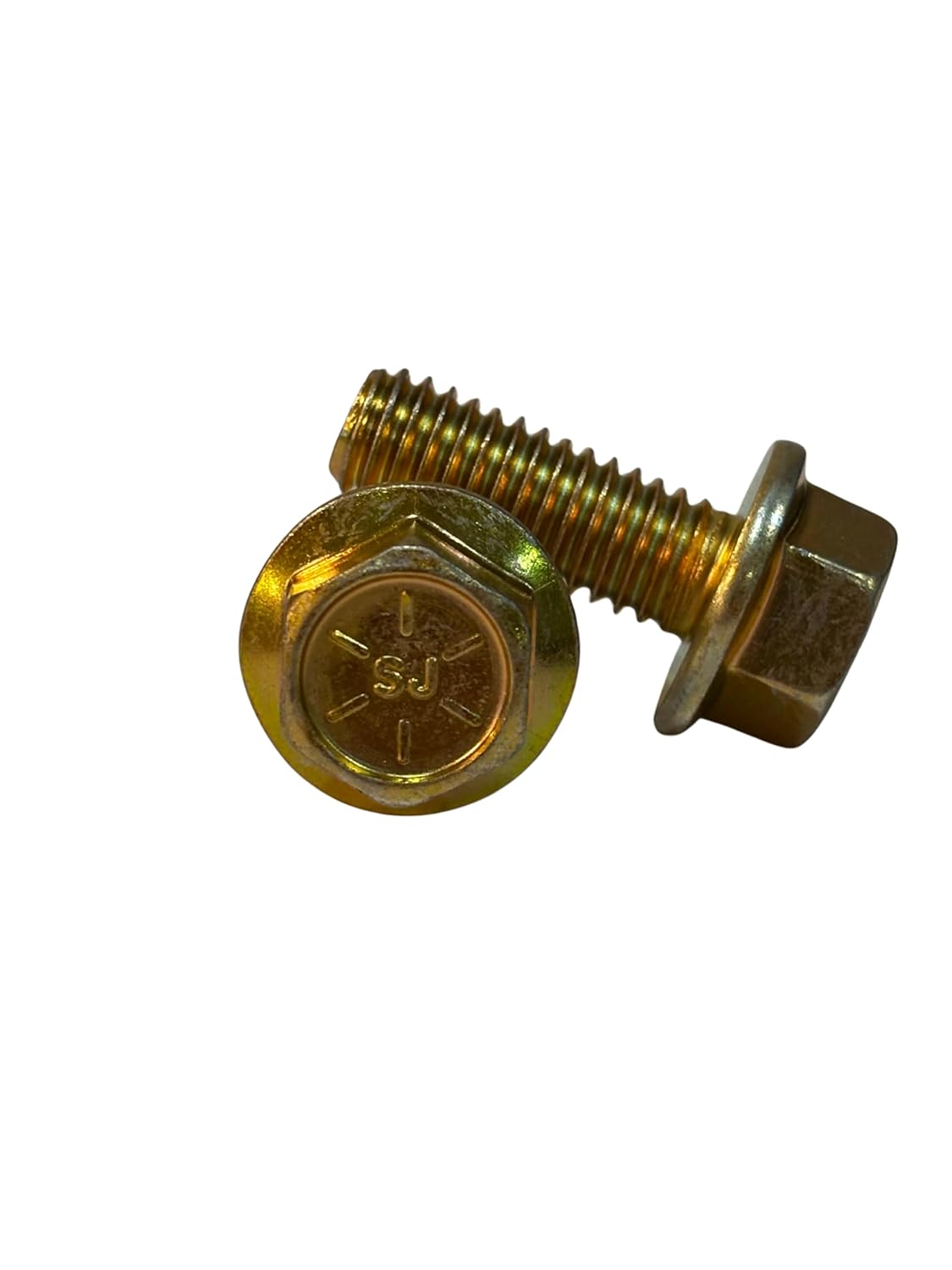 (100 Pieces) 3/8-16x1 Grade 8 Hex Flange Bolts Screws UNC Coarse Full Threads Zinc Yellow Trivalent