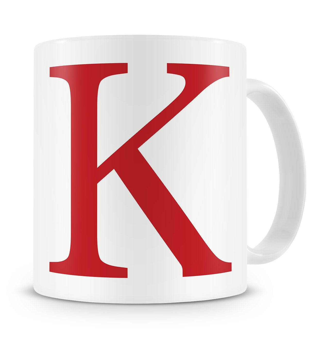 givagift Letter “K” Mug – Letter K Mug, K Letter Mug, K Mug – Mug Gift/Present – Choice Of Colours – Modern/Cool/Trendy Style Mug (Red)
