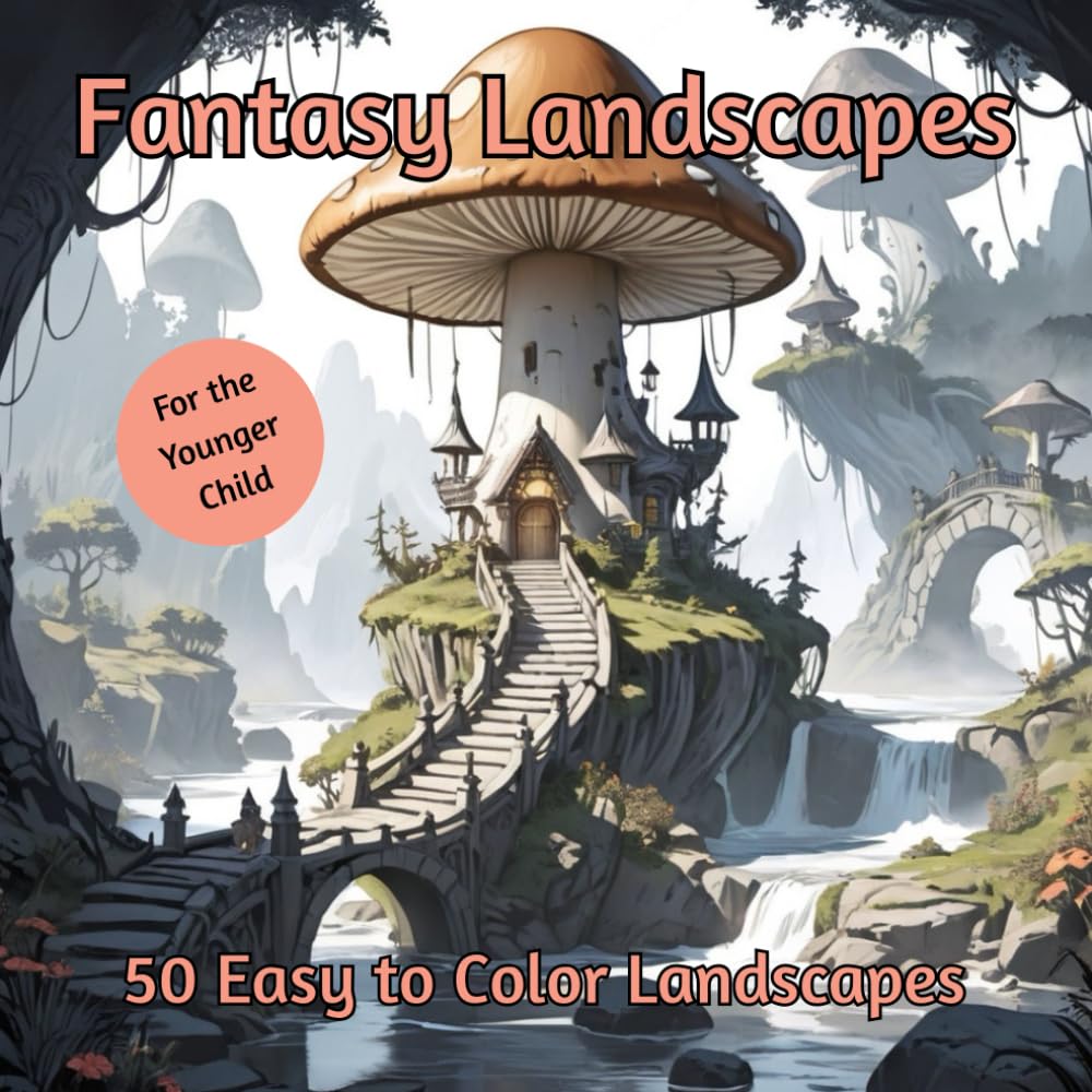 Fantasy Landscapes Coloring Book: Children’s Coloring Book for Mindfulness