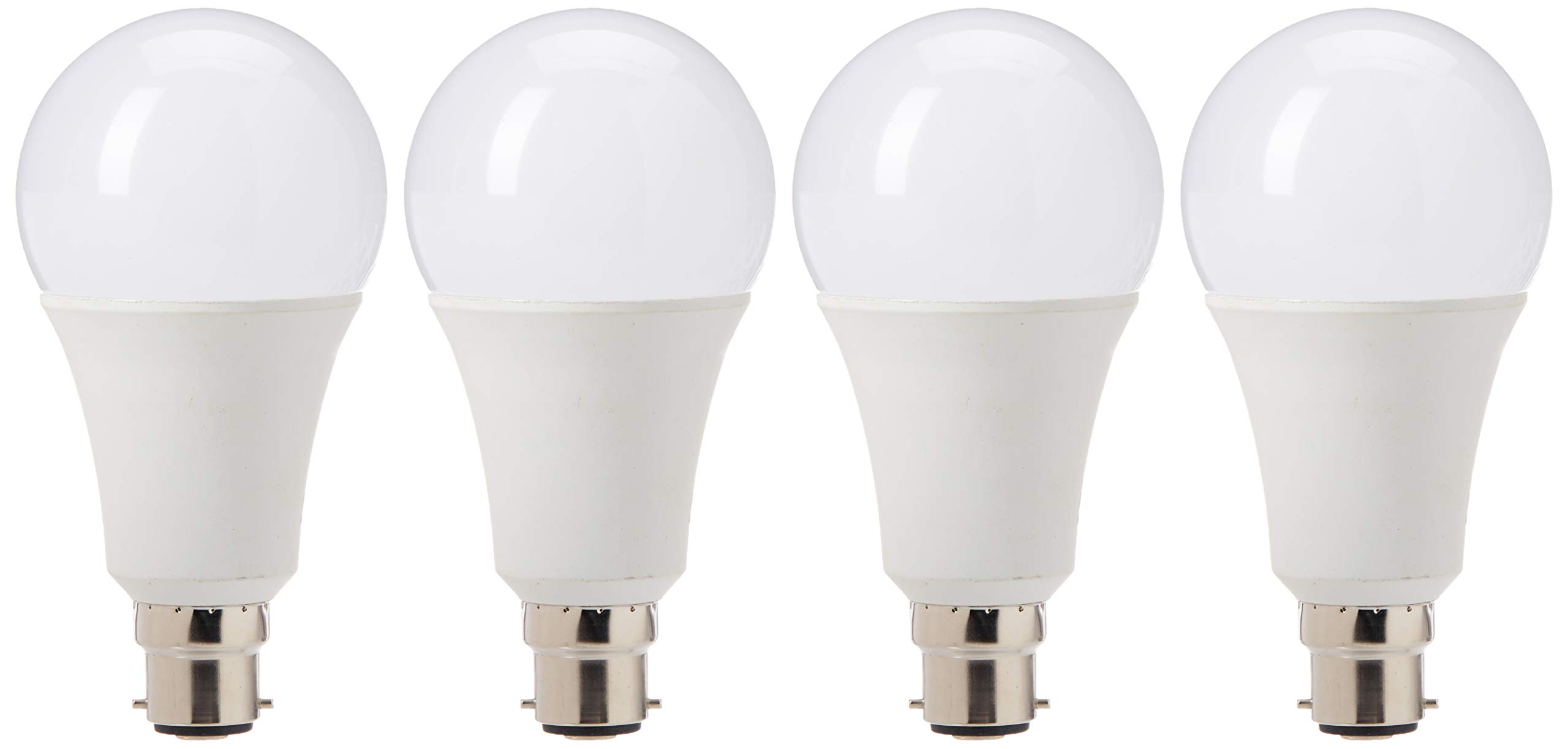 Narken 4 Pieces/Pack A70 15W B22 Pin type Daylight(Cool white) 6500K LED Power Saving Plastic-coated Aluminum Round Lamp Bulb Light 1200-1350LM 170-250V 50-60HZ