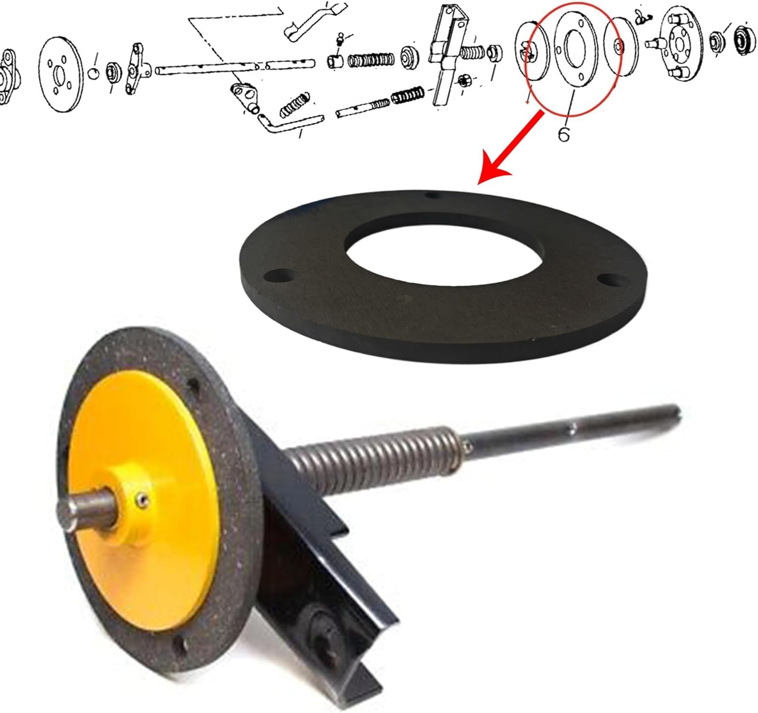Ersatz-Kupplungsreibscheibe 761-3002 961-3002 IH-384650-R3 IH-384650-R2 IH-384650-R1 passend für MTD IH Cub Cadet 800 108 1000 1200 1222 12500. Modell 126, 1450, 1650, 73, 86, 582, 580, 1050,