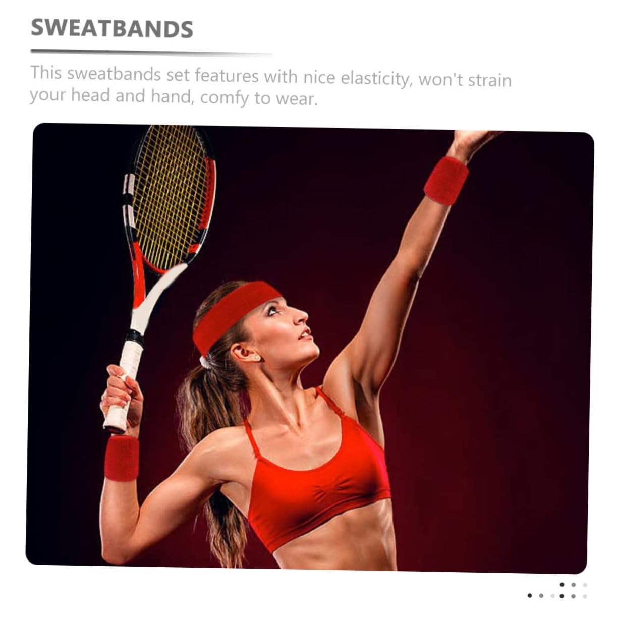 Toddmomy Sport Schweißband und Stirnband aus Polyester für Yoga und Radfahren Elastisch Formbeständig Passend für Damen und Herren Rot