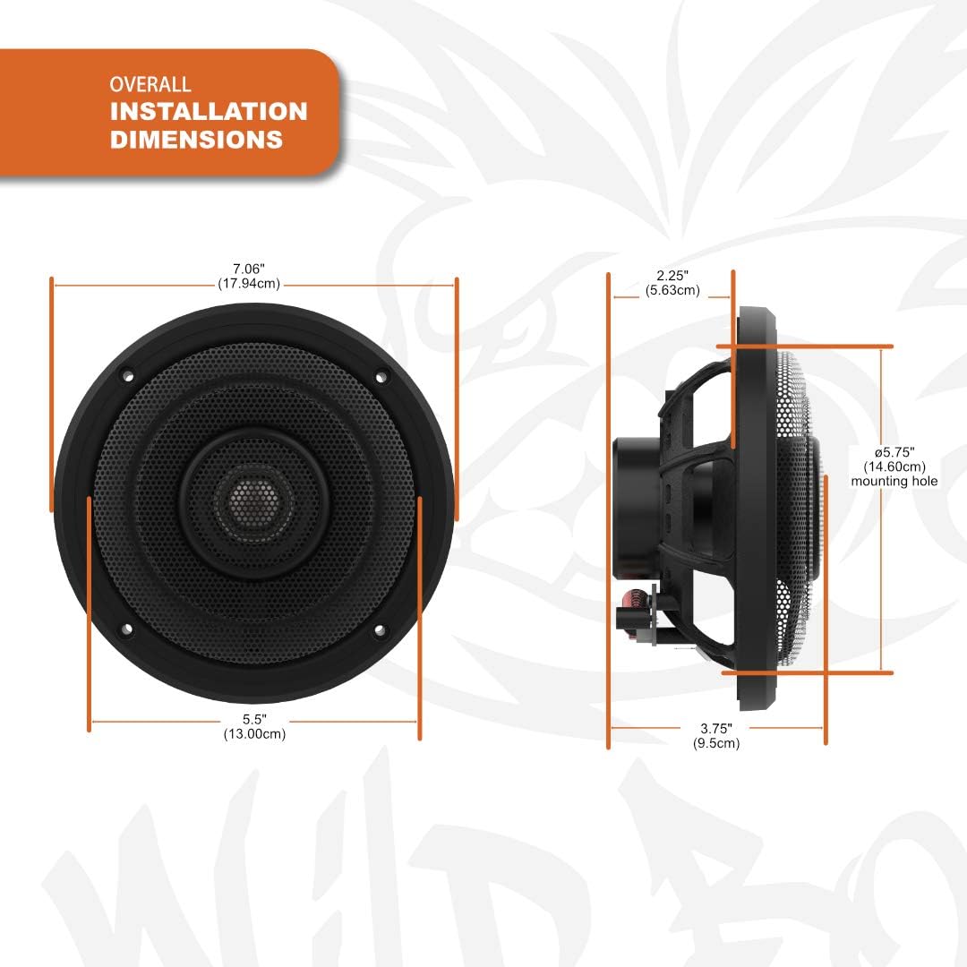 Wild Boar Audio WBA Ultra KIT RG with Dual Amplifiers, 600 Watts RMS Power, 6.5" Front & Rear Speakers (4 Pack), Fits 2015-2024 Harley-Davidson Road Glide Models