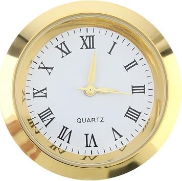 1-1/2 Inch 37 mm Round mini Quartz Clock Insert Replacement Mini Quartz Movement Miniature Clock with Roman Numerals Fit 35 mm Diameter Hole Dial 1, 1-1/2 Inch 37 mm-White