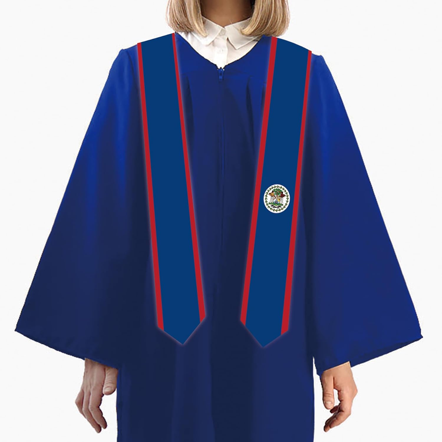 Generic 5x72Inch Belize Double Sided International Graduates Stole Scarfs