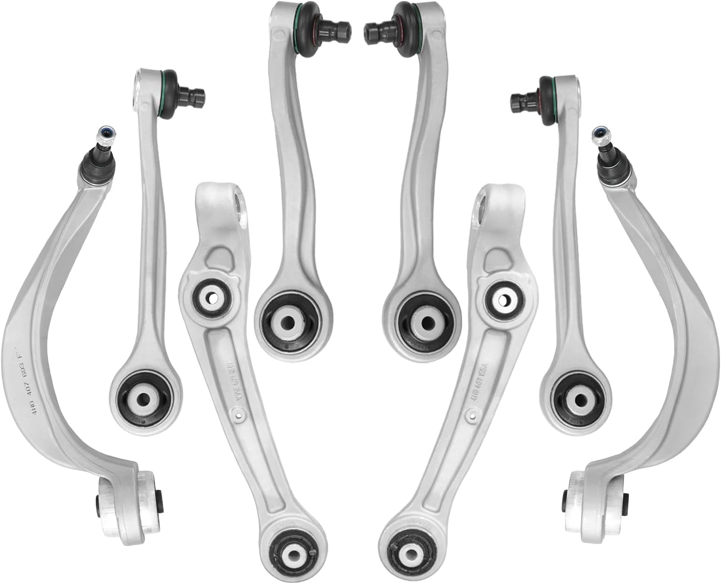 Control Arm, Front Upper Lower Suspension Kit Sway Bar Link Compatible With 2011-2015 Audi A8 Quattro 2013-2015 S8