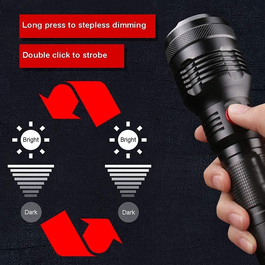 Flashlights Handheld Flashlights USB Rechargeable LED Torch Made of Aluminum Alloy Two Gear Modes Daily Waterproof Suitable for Camping Garage Hiking Fishing Workshop Ect image 3