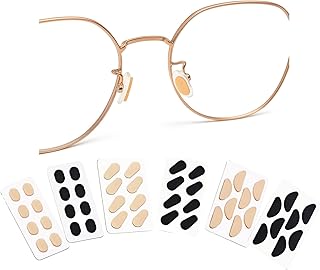 EVA Foam Nose Pads for Glasses, 24 Pairs, 1.5mm, Skin & Black | Ultra Soft, Anti-Slip, Self-Adhesive Cushions, Oval, Half-Moon, Drop-Shaped, For Eyeglasses, Sunglasses, Kids