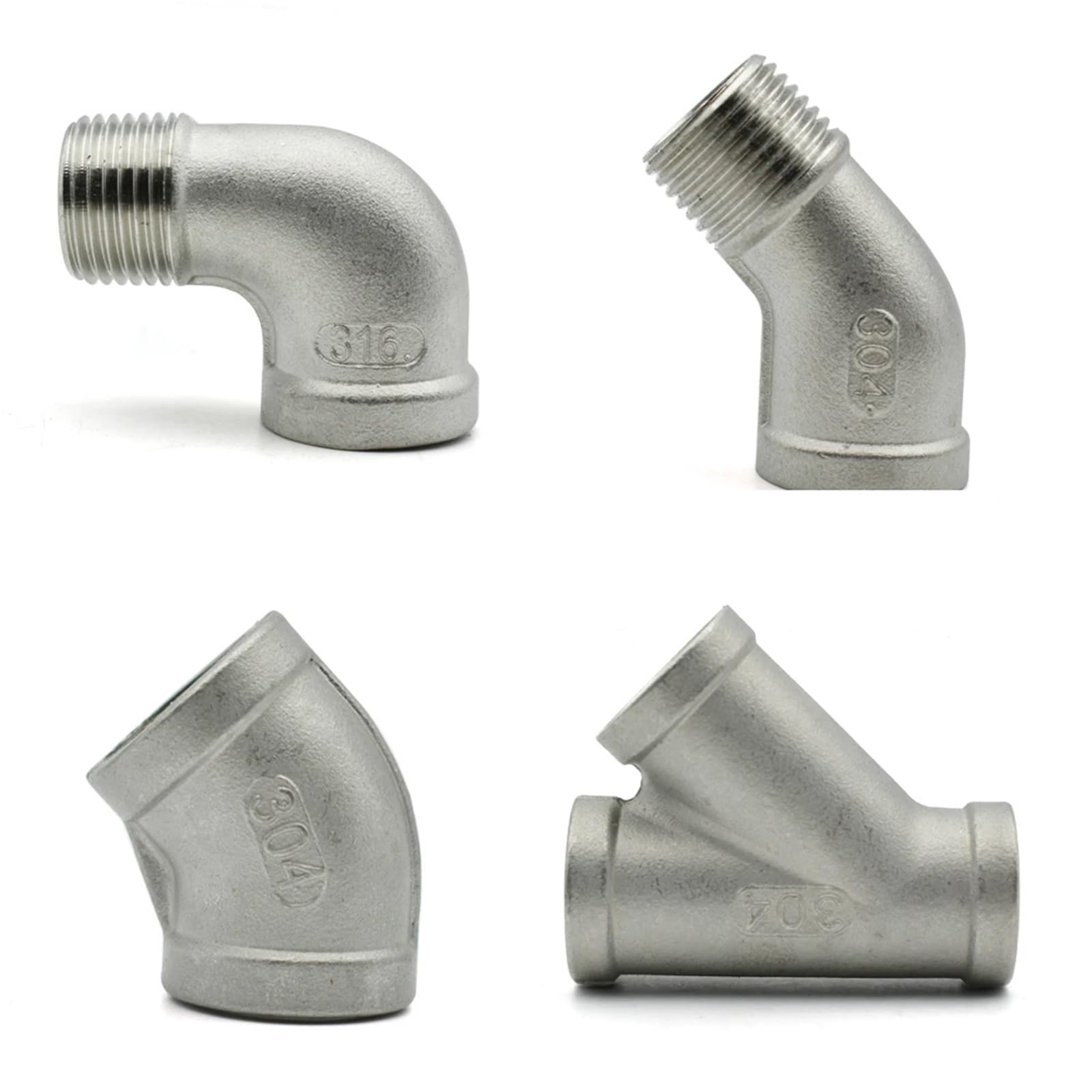 Raccordi in acciaio inossidabile 304 a 3 vie/4 vie/gomiti BSP maschio/femmina filettatura 1/4 "1/2" 3/4 "1" 2 "Butt Conversion Fitting(giunto filettato maschio, 3/8")