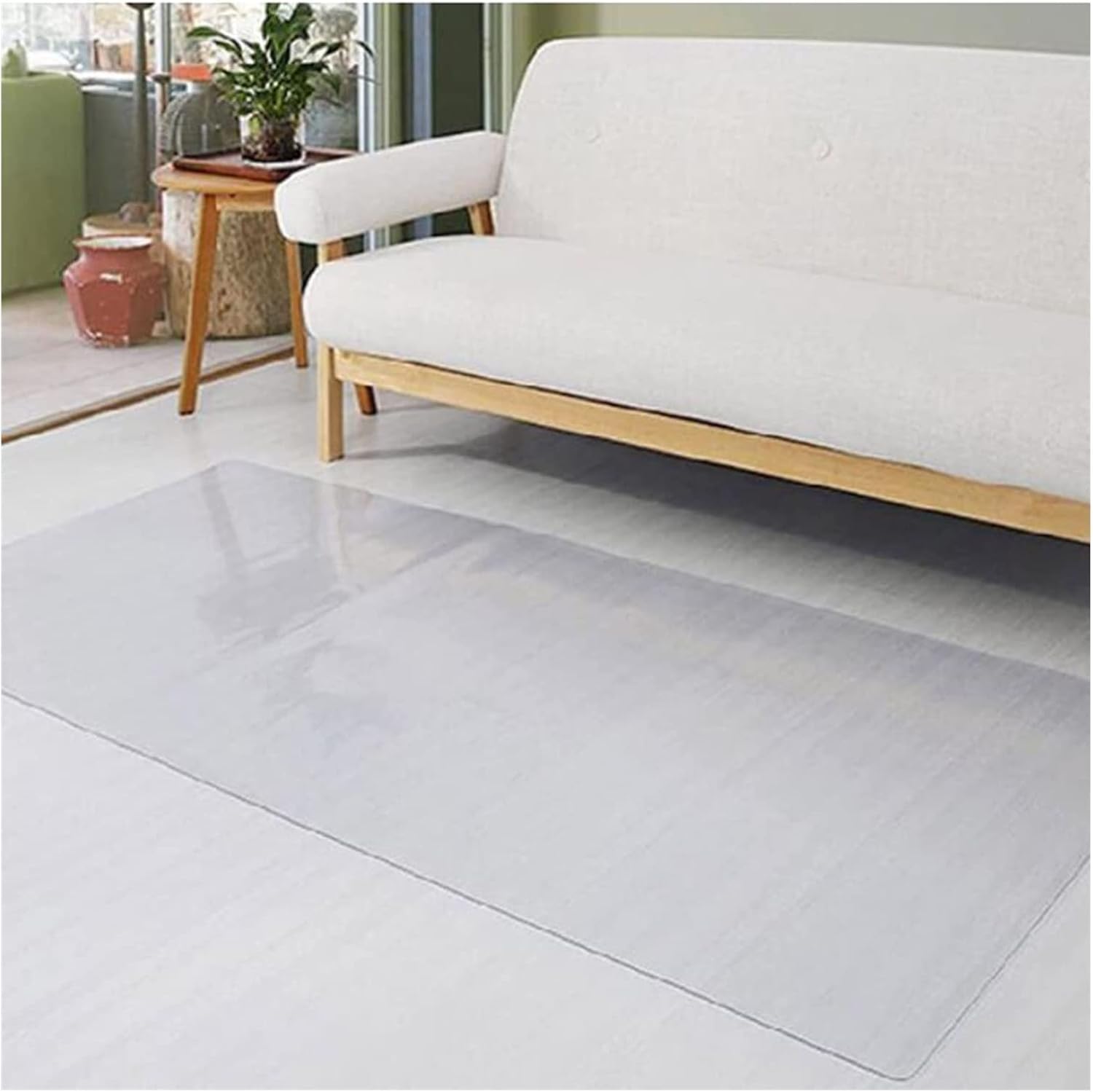 Transparent Chair Mat Runner Rug Hardwood Cover Protector Clear Carpet,Office Computer Floor Protector Non-Slip Durable,for Home Office,1.5mm,60/80/90/100/120cm,Clear-90cmx500cm(WxL)