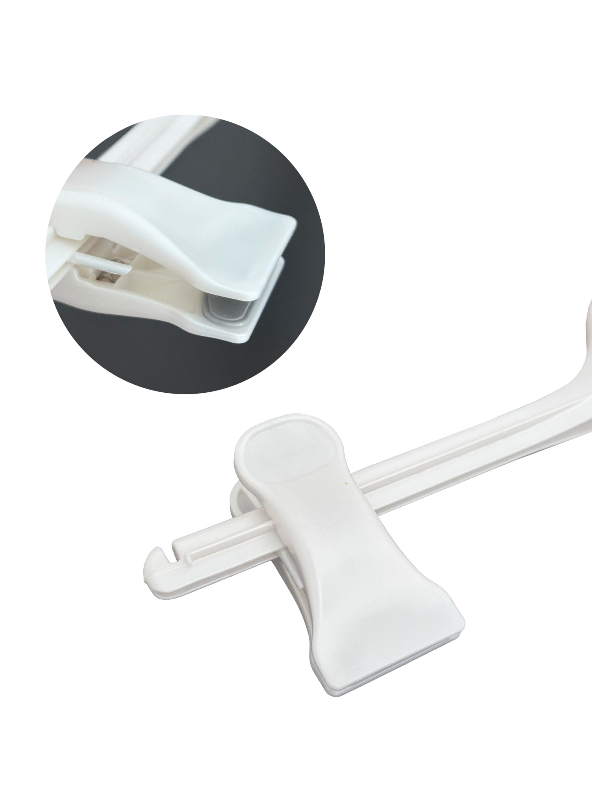 Appendini Con Pinze Per Gonne E Pantaloni - Set Di 10 Grucce Sottili Salvaspazio, Bianco Lucido - Foto 12