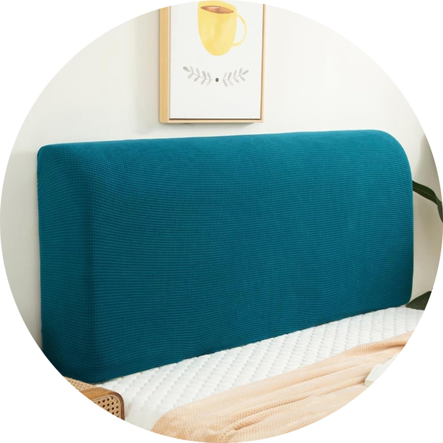 QOEUIUJ Headboard Cover for Full Queen Cal King Size Bed, Polar fleeceDustproof Head Board Wrap, Stretch All-Inclusive Bed Head Protector Cover Modern Bedroom Decoration(Blue,75-83in (190-210cm))