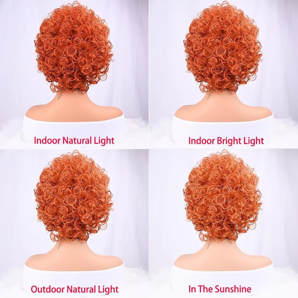 Parrucca Arancione Per Capelli Corti Ricci Per Le Donne Parrucche Da Indossare Ogni Giorno Per Feste Cosplay