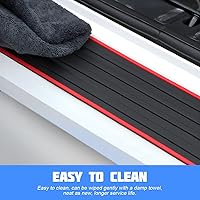 Vista 3 de Protector de parachoques trasero de automóvil, protector de goma antiarañazos contra abrasión para umbral de entrada de puerta de maletero, tira