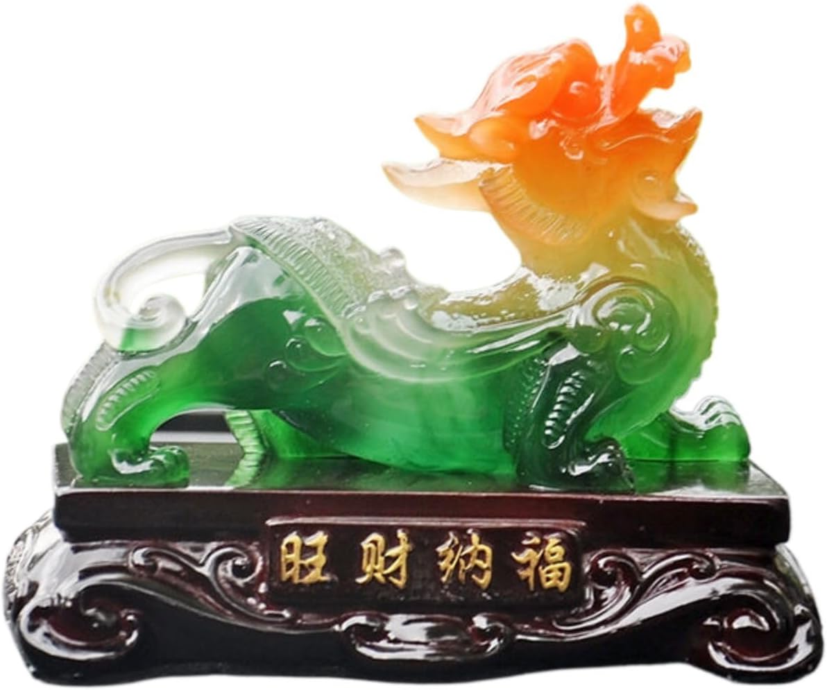 旺财纳福仿玉招财貔貅 piyao Practical Gifts for Birthday, Easter, Christmas 摆件 Feng Shui Home Office Decor Chinese Gifts 家居中控台汽车摆件 Feng Shui Home Office Decor Chinese Gifts 树脂工艺品礼品 7744
