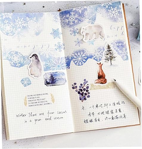 Miniatura 2 de 46 unids Invierno Bosque Papel Pegatina Pequeños Animales Pegatina Pegatina Mini Diario Decoración de Álbum Scrapbooking Decoración