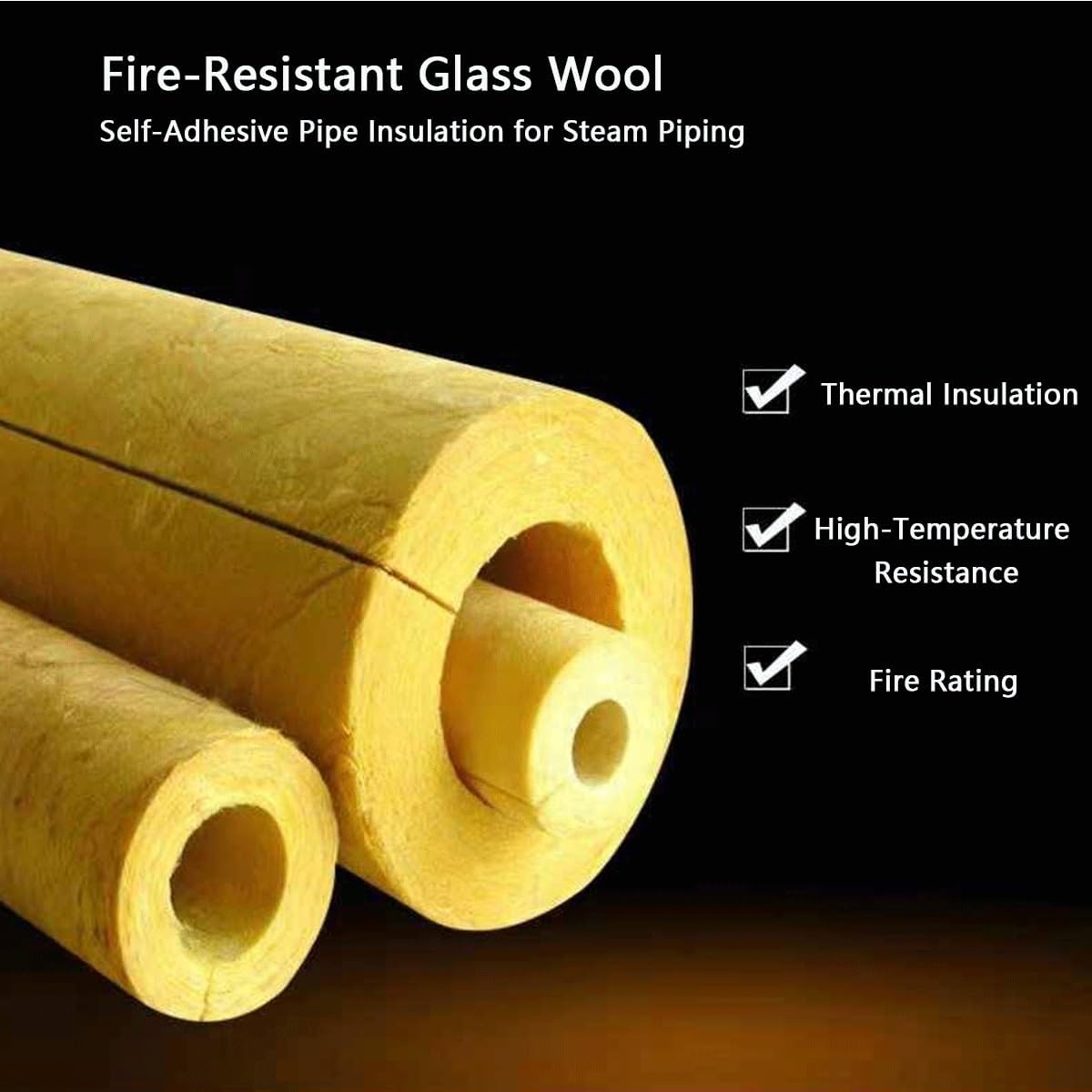 Rock Wool Pipe Insulation Material Flame-Retardant Type Thermal Insulation & Frost Protection Suitable for Indoor/Outdoor Water Pipes(114x30mm)