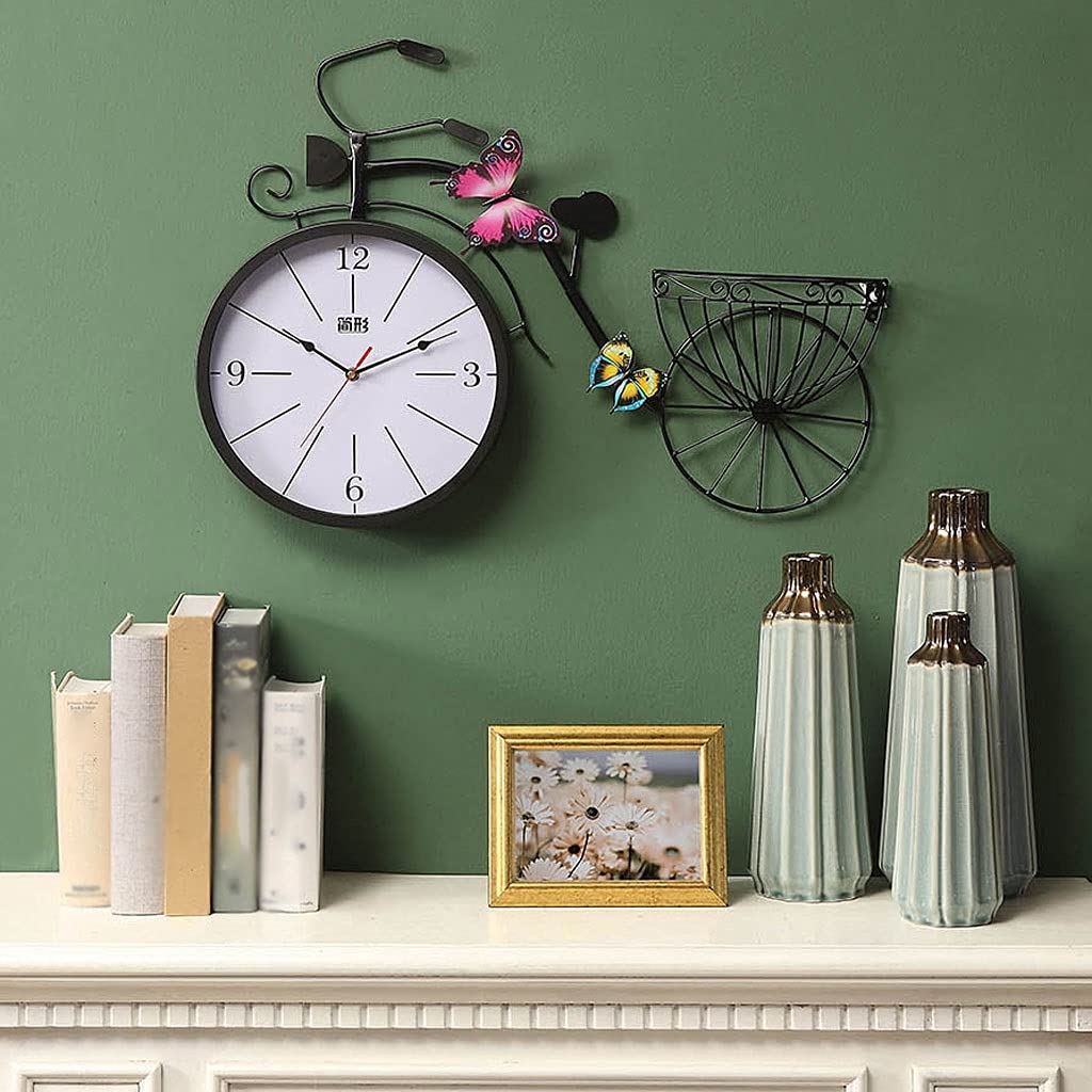 Zegary ścienne Zegar ścienny Czarny kutego żelaza Zegar Nowoczesny skandynawski Dom Salon Sypialnia Dekoracja ścienna Ozdoby Zegar ścienny 40 cm Zegary ścienne Salon