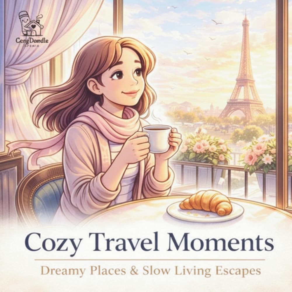 Cozy Travel Moments: Dreamy Places, Cute Cafés, Relaxing Escapes, Paris Kyoto Amalfi Adventures, Stress Relief and Mindful Coloring (Cozy Escape Collection)