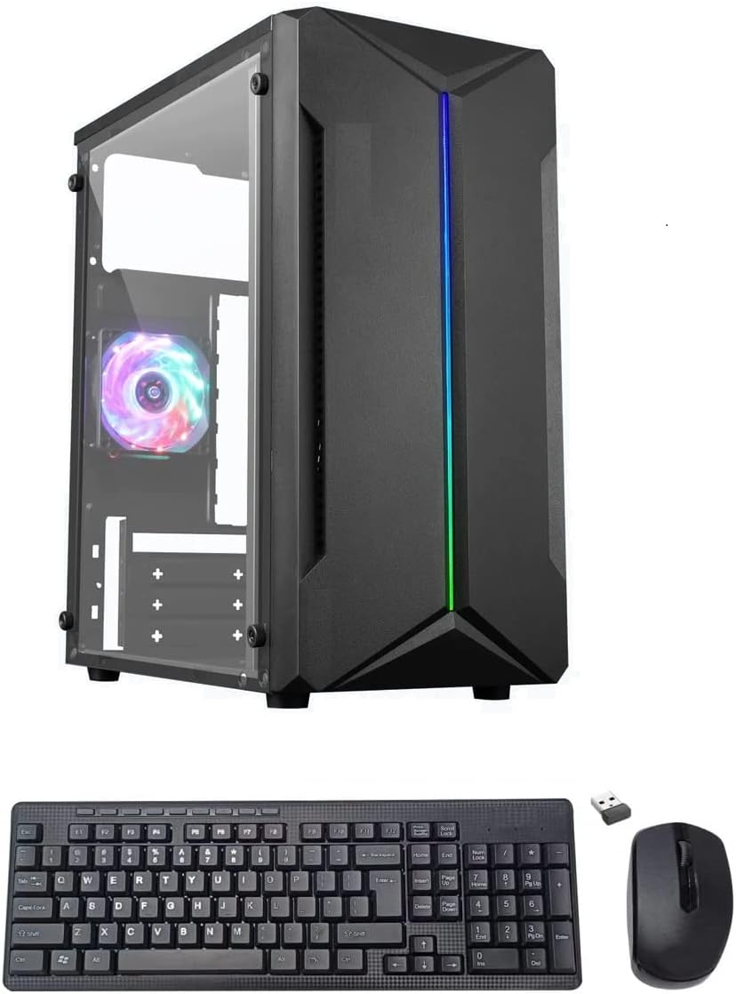 BitFry Gaming Pc Core I5 3470 Processor 4 Core|16Gb Ram 256Gb Nvme Ssd 1Tb Hdd|Gt 730 4Gb Graphic Card|Windows 10 Pro|Wi-Fi Ready Gaming Desktop Computer,Intel,Black