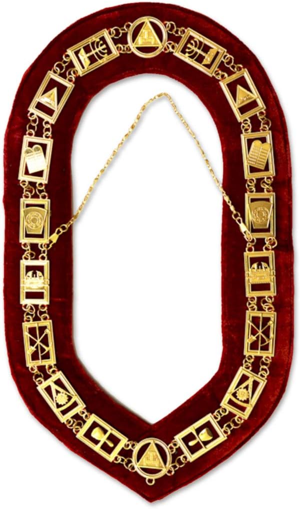 Royal Arch with Red Velvet Masonic Chain Collar