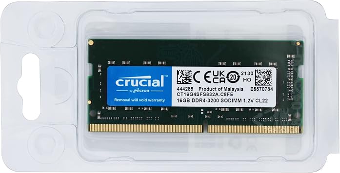 Crucial 16GB 260pin SODIMM DDR4 PC4-25600 NONECC