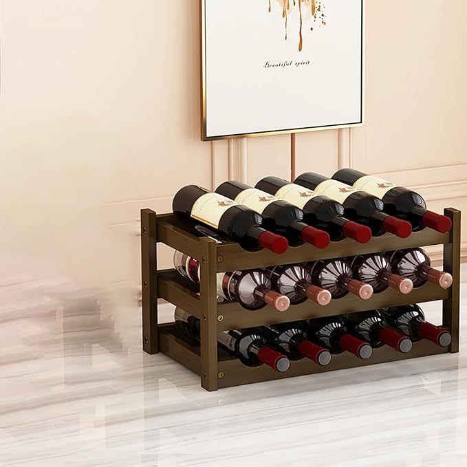 Estante para Vino de Bambú 9/12/15 Botellas 3 Niveles miniatura 2