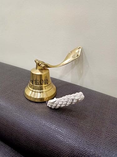 Miniatura 3 de Campana náutica para colgar en la pared, campana de cena para interiores y exteriores, campanas de decoración (D-3 pulgadas H-3 pulgadas, latón)