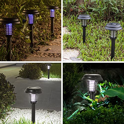 2 Pack Solar Bug Zapper Outdoor Solar Mosquito Zapper Powered Bug Zapper Led Mosquito Killer Light Lamp For Indoor And Garden Use #TOP6