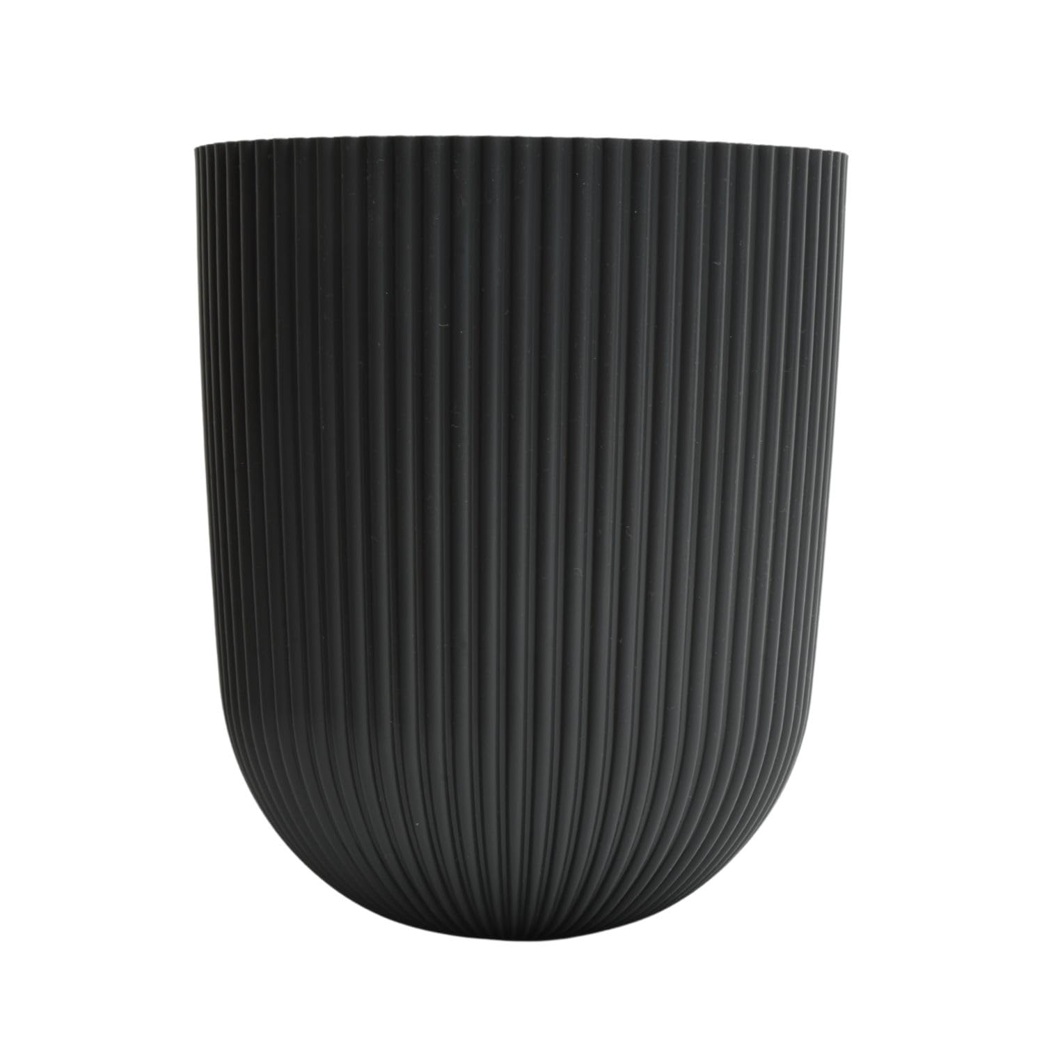 B2C Wall-Mounted Flower Pot – Modern Ridged Design, Plastic, Indoor & Outdoor Planter, 2.1L, Compact Vertical Garden Pot (Anthracite)