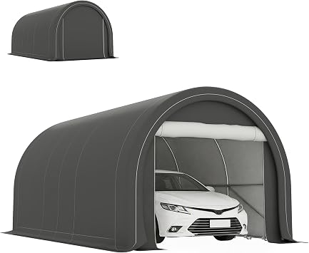 Outsunny 10 x 16 Carport Heavy Duty Portable Garage Storage Tent Gray