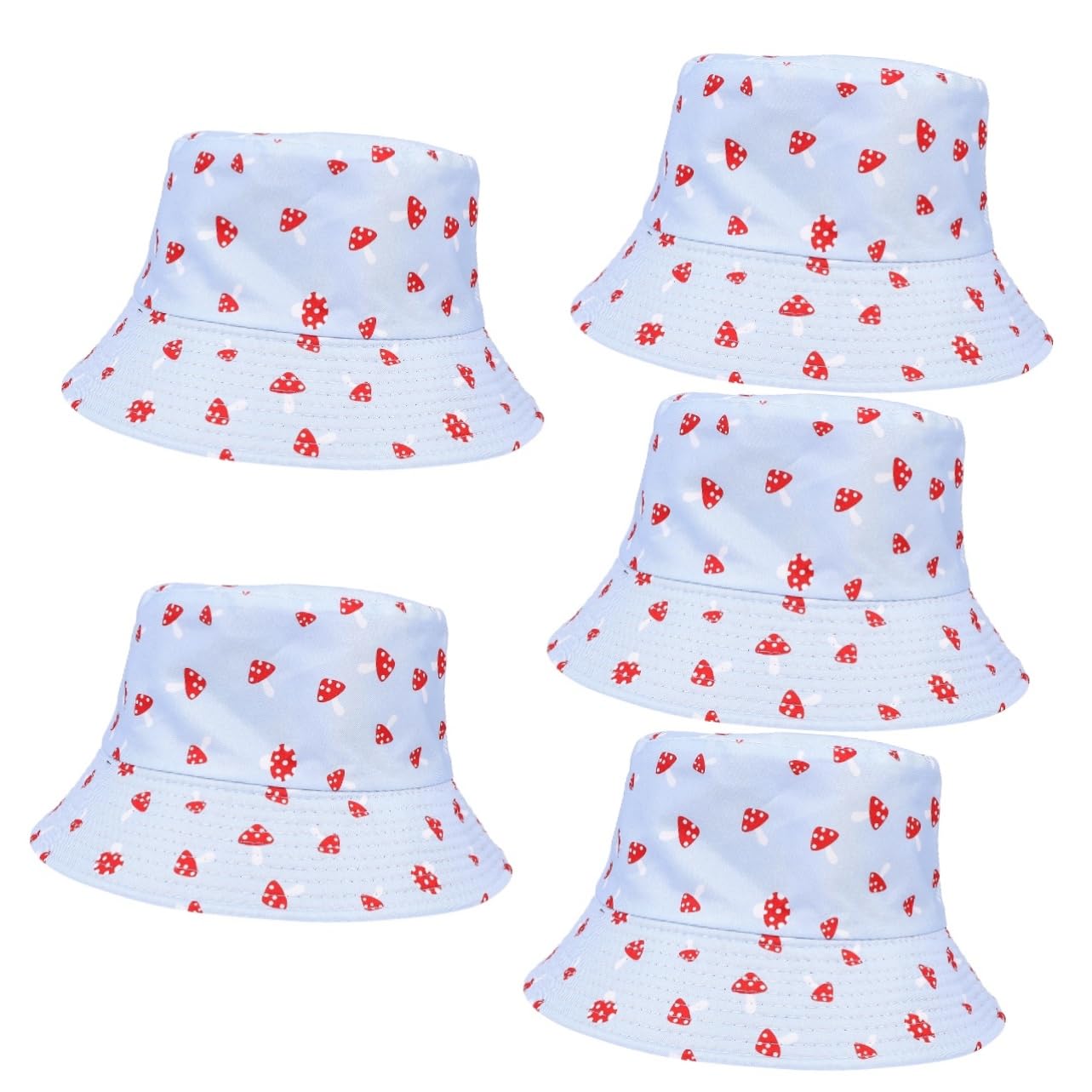 FRCOLOR Chapeau Seau Champignon Bucket Hat bob Champignon Chapeaux Chapeau de Plage pour Femme Bonnet de Plage extérieur Bonnet en Coton Respirant Chapeau de pêcheur Sky-Blue