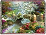 Manual Inspirational Collection Tapestry Throw with Verse, Bridge of Hope by Thomas Kinkade, 60 X 50-Inch