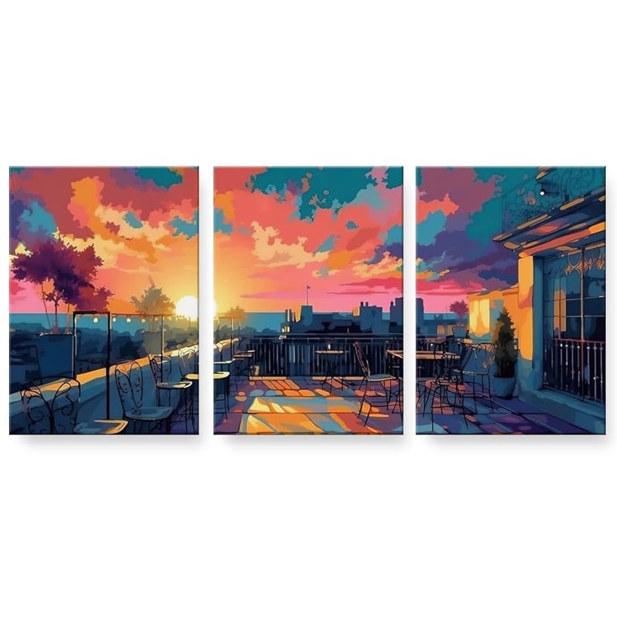 Amazon.co.jp: アートパネル 3連 3枚セット 絵 絵画 飾り