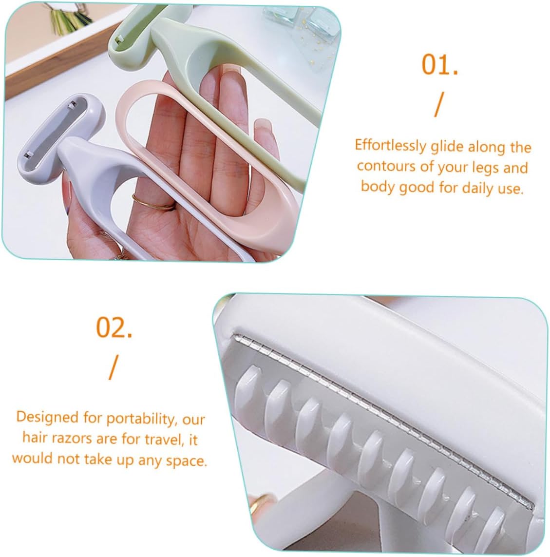 balacoo 8 Pcs Armpit Hair Trimmer for Girl Facial Hair Remover Facial Hair Trimmer Grooming Womens Razors for Shaving Face Beauty Care Tool Body Blade Miss Eyebrow Scraper, 13x5cm, Grey