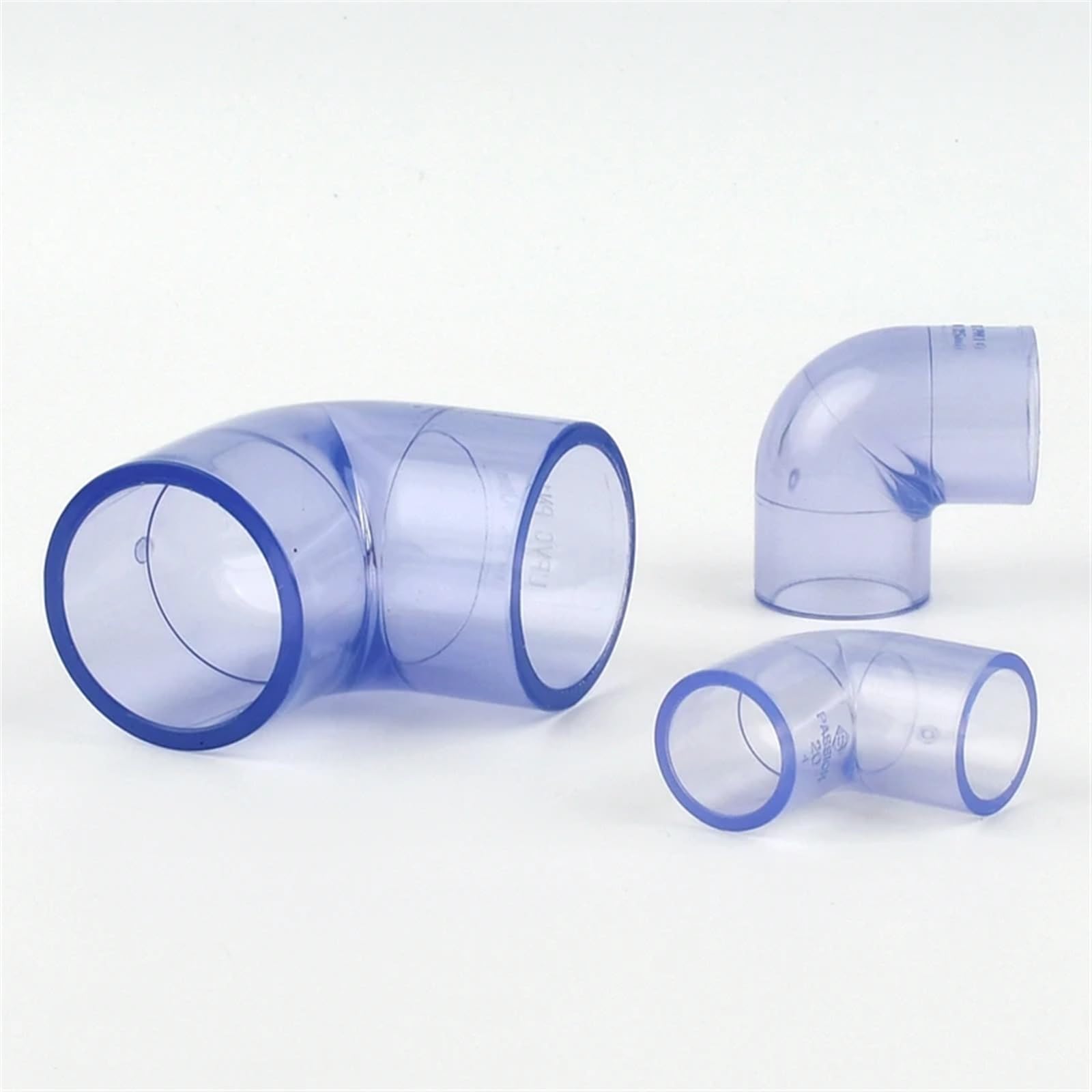 Raccord de Tuyau de Jardin Connecteur coudé Transparent en PVC de 16 à 63 mm for réservoir d'irrigation de Jardin, raccords de tuyaux d'eau de diamètre égal en PVC(Inner Dia 40mm)