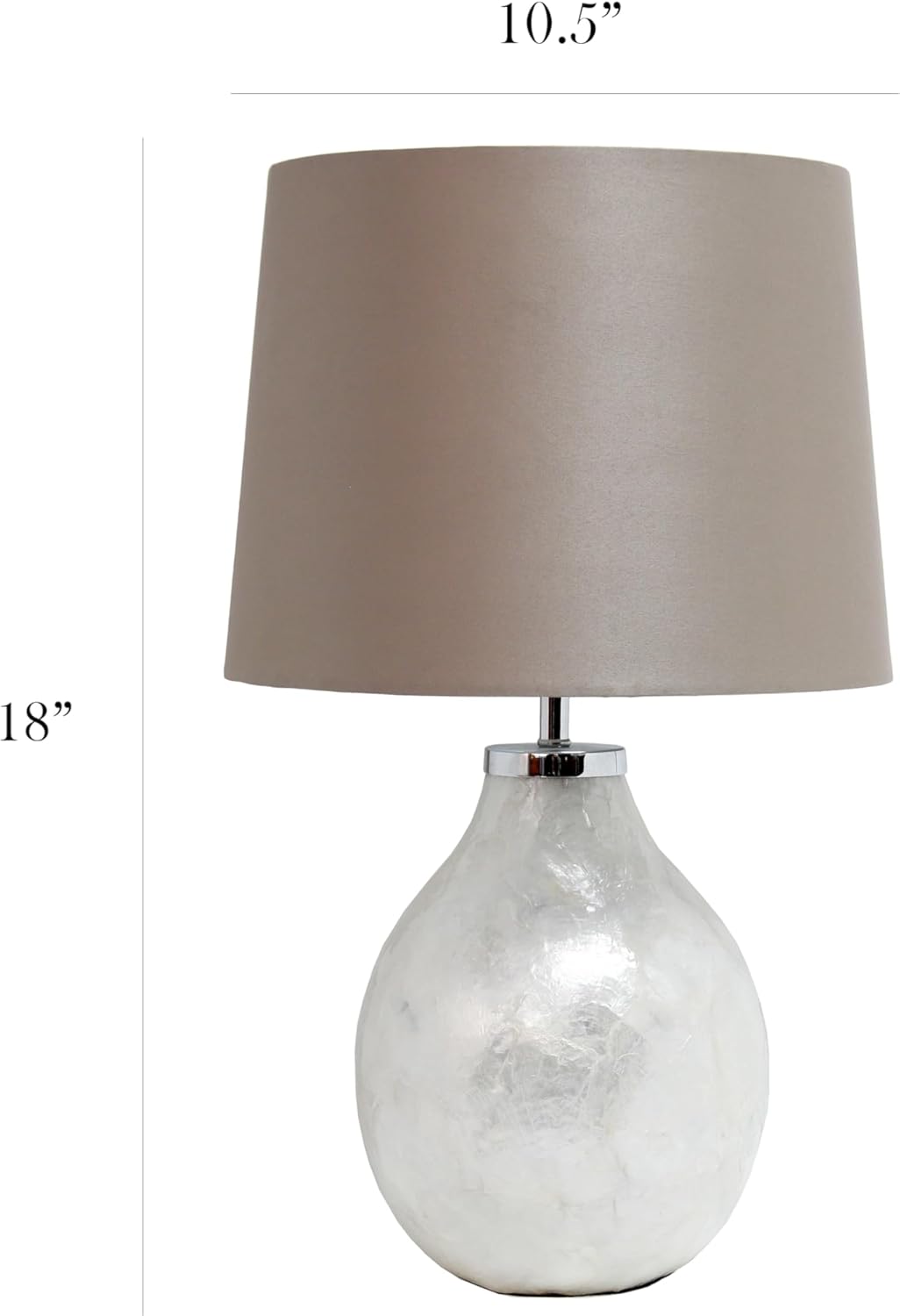 Simple Designs LT1236-PRL 18" Pearl Perfection Traditional Table Lamp, Light Brown/Champagne Shade