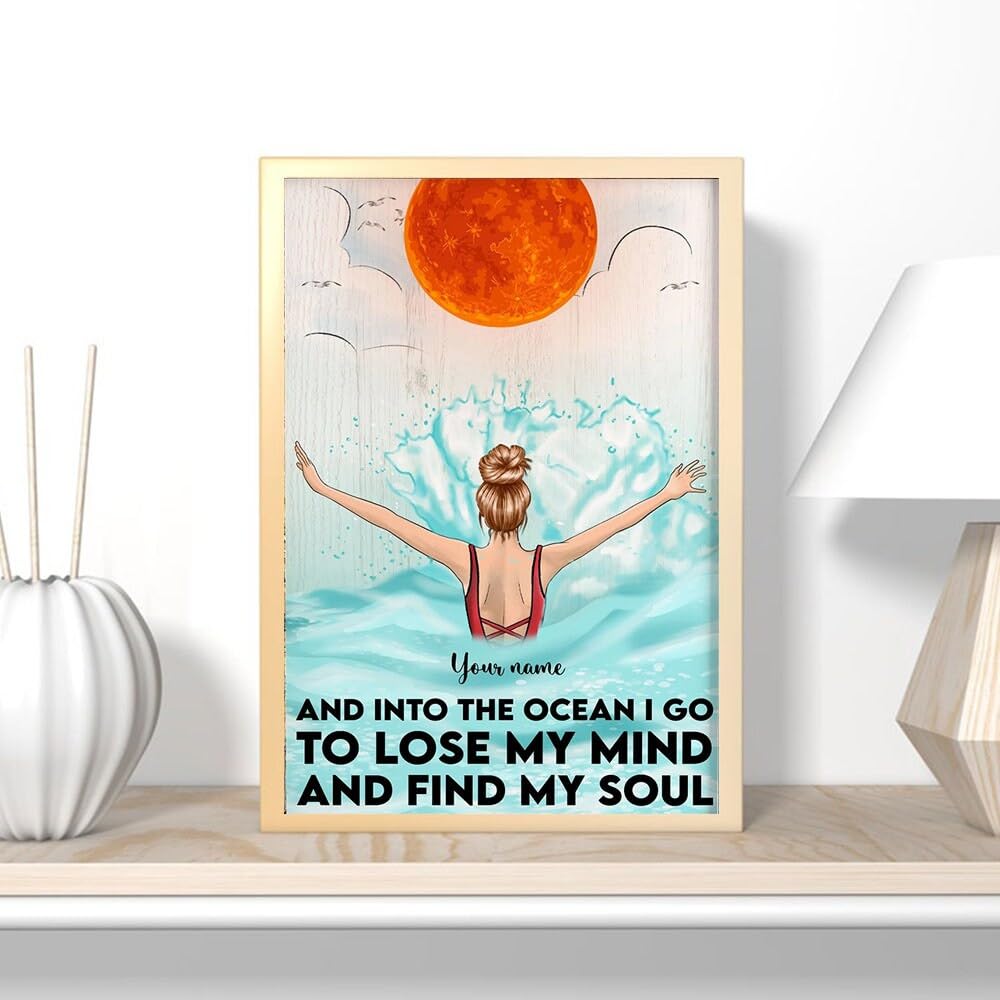 Nuboxx Yt_1 Poster And Into The Ocean I Go Swimming Poster Metal Tin Sign 6X8 Inches