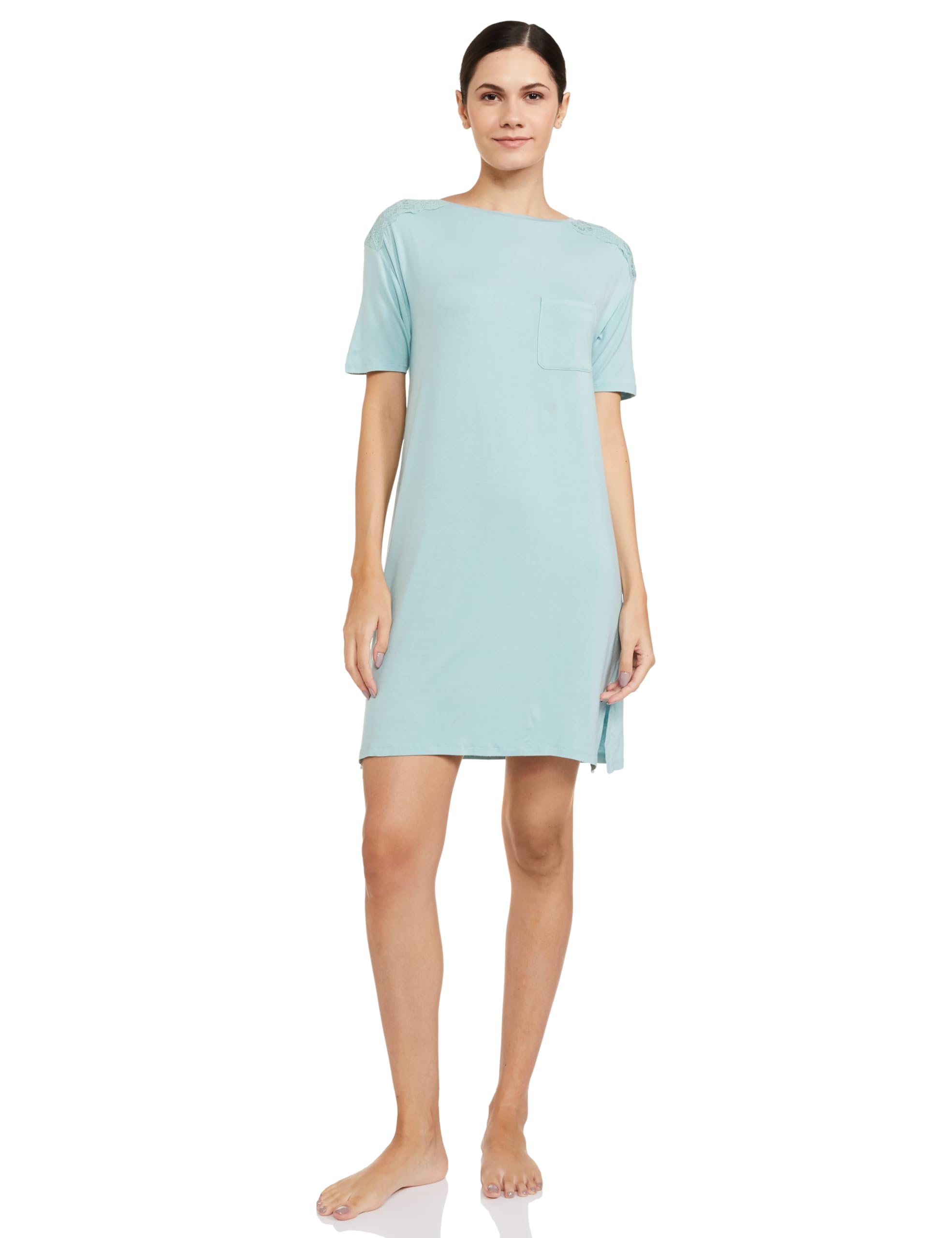 Marks & SpencerViscose Mix Lace Crew Neck Nightdress