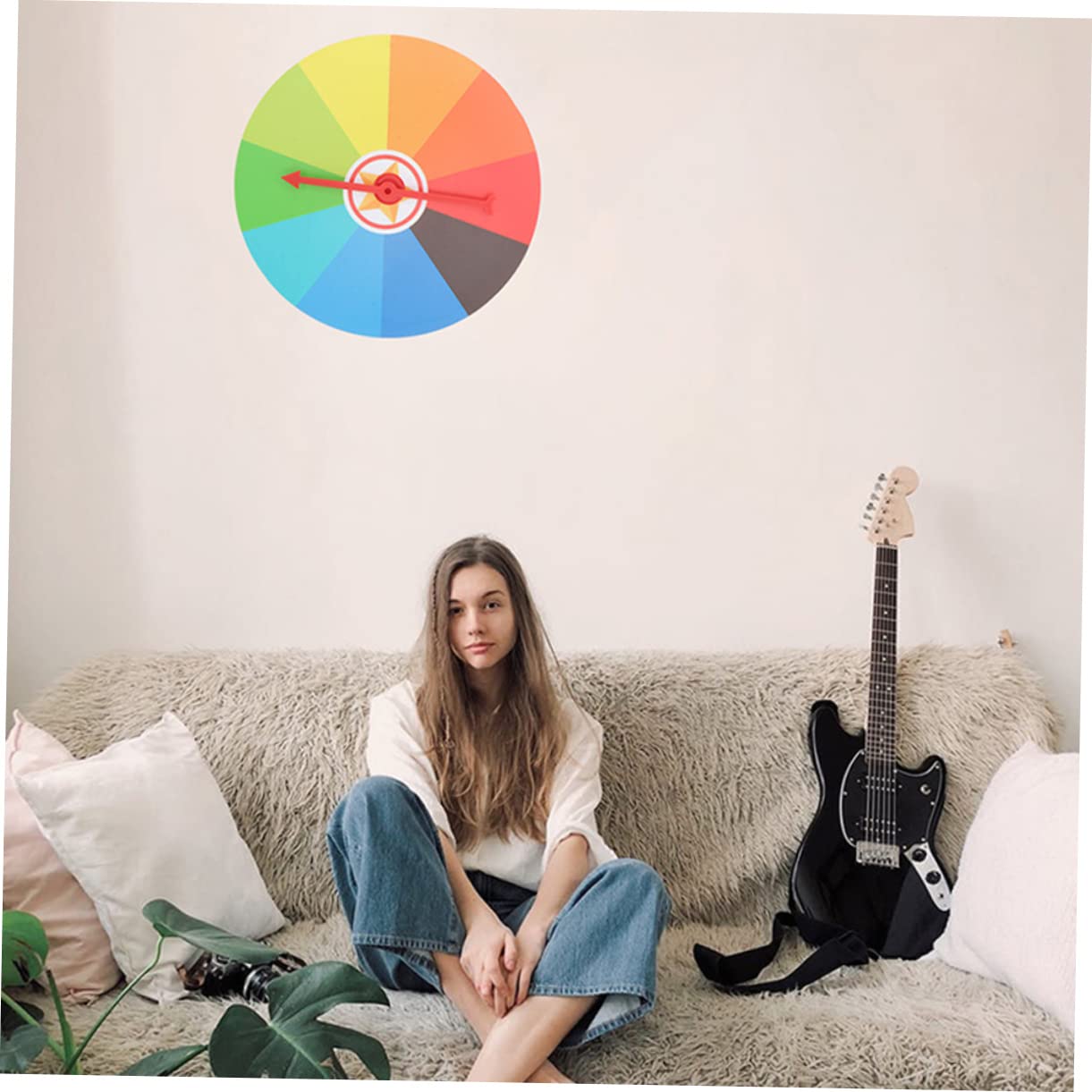 BRIGHTFUFU Prize Wheel Game Props Wall Hanging Turntable for Carnival Party Favors DIY Games Design for Fun Engaging Activities