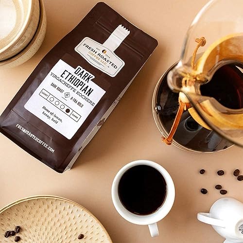 Vista 30 de Fresh Roasted Coffee, Yirgacheffe Kochere Etíope oscuro, 2 libras (32 oz), tostado oscuro, Kosher, grano entero