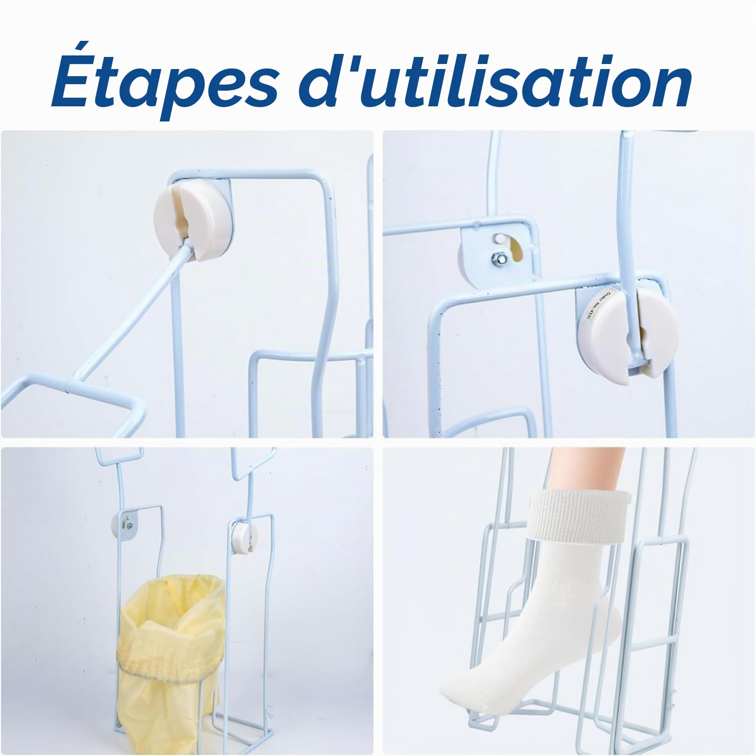 Enfile Bas de Contention, Enfile Bas de Contention, Poignées en Mousse Confortable, Aide à mettre et à enlever chaussettes, Aide à la Mobilité, Pour Senior, Idéal pour Personne Âgées