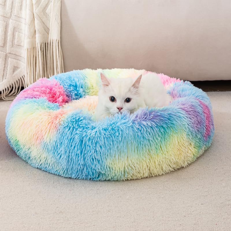 Fhodigogo Katzenbett Flauschig Katzenkorb Hundebett Kleine Hunde Katzen Bett Hundekissen Hundekorb Dog Bed Katzenkörbchen Katzenkörbchen Hundekissen Kleine Hunde Für bis 3kg Pet