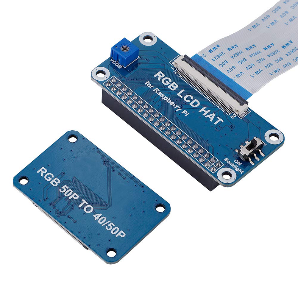 Cuifati Scheda RGB Hat per, con Scheda Adattatore da 50 Pin a 40 Pin, per Kit, Kit Scheda Driver Display Scheda Adattatore Driver LCD