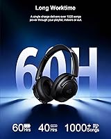 Vista 5 de Hybrid Active Noise Cancelling Headphones, Over-Ear Bluetooth Headphone with Hi-Res Audio, 60H Playtime, Deep Bass, Transparency Mode, Foldable